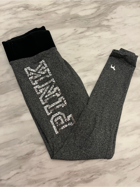 Victoria's Secret Pants - Victoria's Secret PINK Girls' Charcoal Heather Leggings with Black Waistband